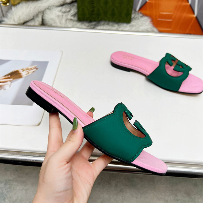 Gucci Interlocking G cut-out Slippers Size 36-41 4-Color