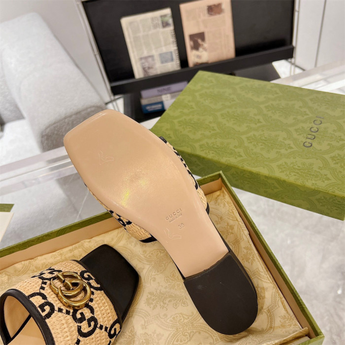 Gucci Slippers with Double G Size 36-41 7-Color