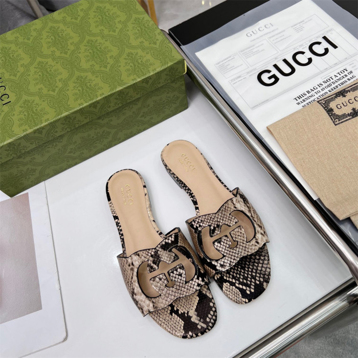 Gucci Interlocking G cut-out Slippers Size 36-41 6-Color