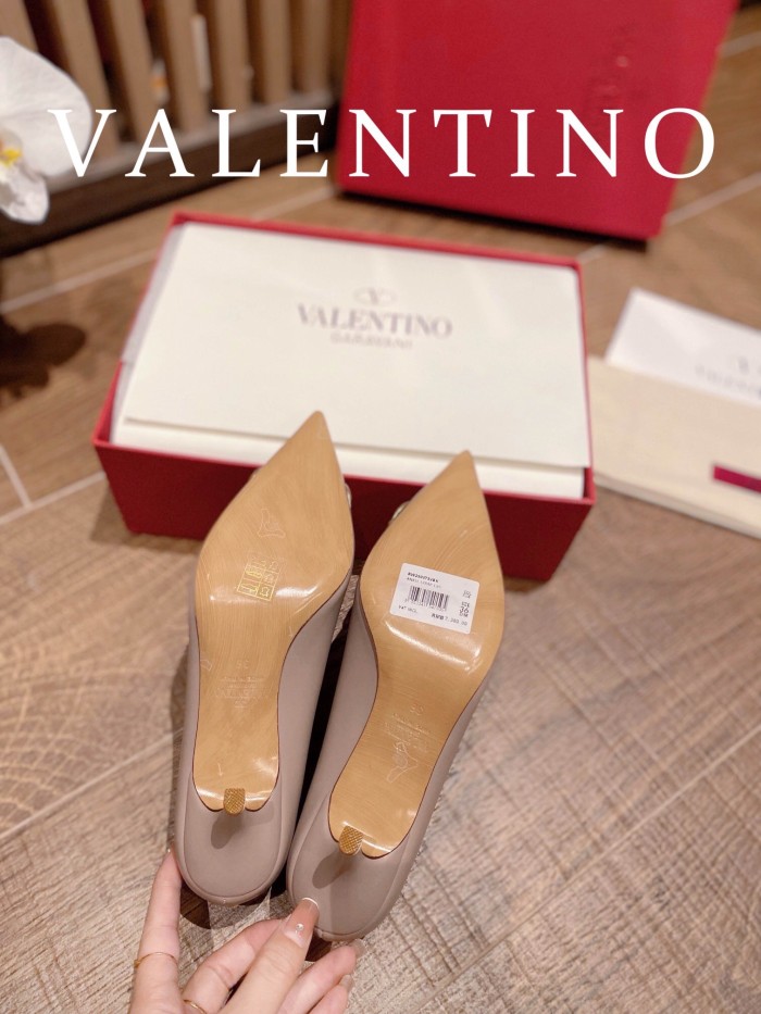 Valentino Vlogo Signature Calfskin Slingback Pumps Size 35-41 4-Color