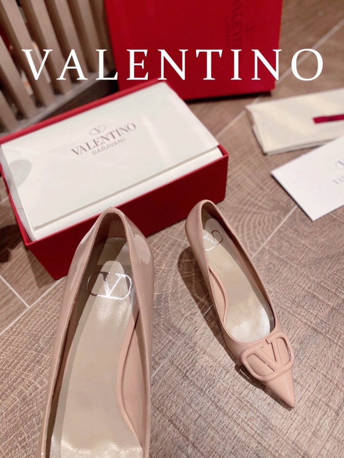 Valentino Vlogo Signature Patent Leather Slingback Pumps Size 35-41 4-Color