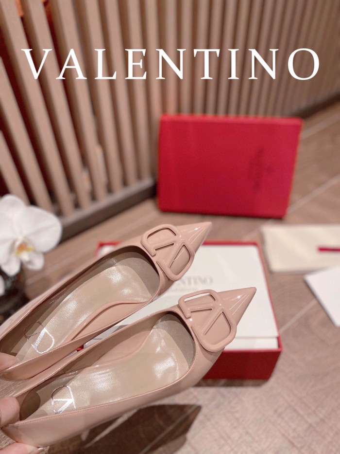 Valentino Vlogo Signature Patent Leather Slingback Pumps Size 35-41 4-Color