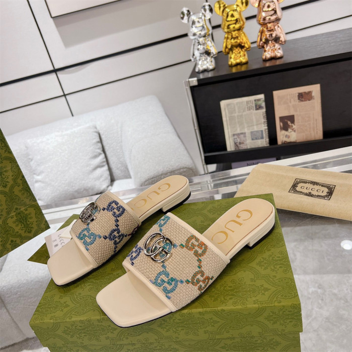 Gucci Slippers with Double G Size 36-41 7-Color