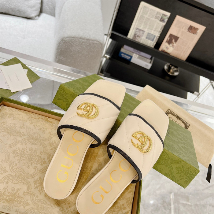 Gucci Slippers with Double G Size 36-41 6-Color