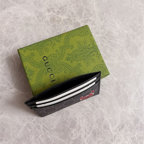 Gucci GG Kingsnake print GG Supreme card case Size 10*7cm Style: 451277