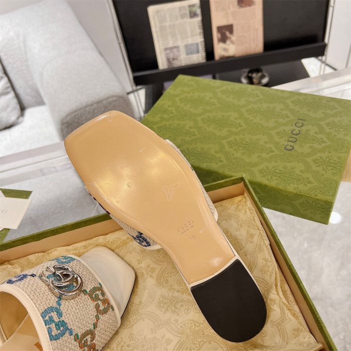 Gucci Slippers with Double G Size 36-41 7-Color