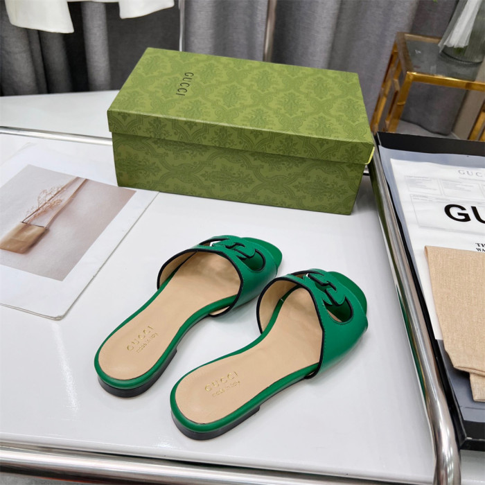 Gucci Interlocking G cut-out Slippers Size 36-41 6-Color