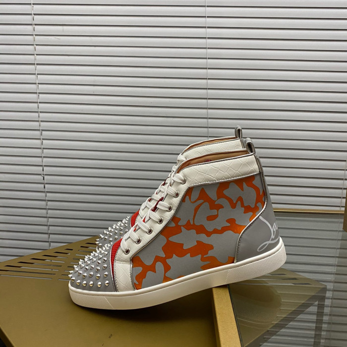 Christian Louboutin Lou Spikes High-Top Sneaker Size 36-46 9-Color