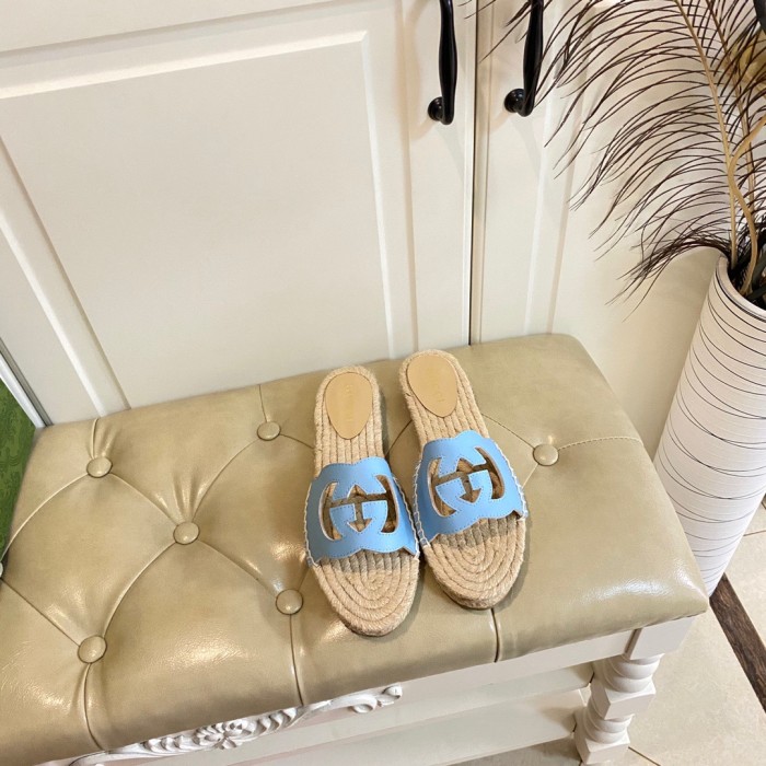Gucci Interlocking G Cut-out Sandal Slippers Size 36-45 4-Color