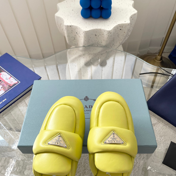 Prada Soft Padded Leather Slippers Size 35-41 4-Color