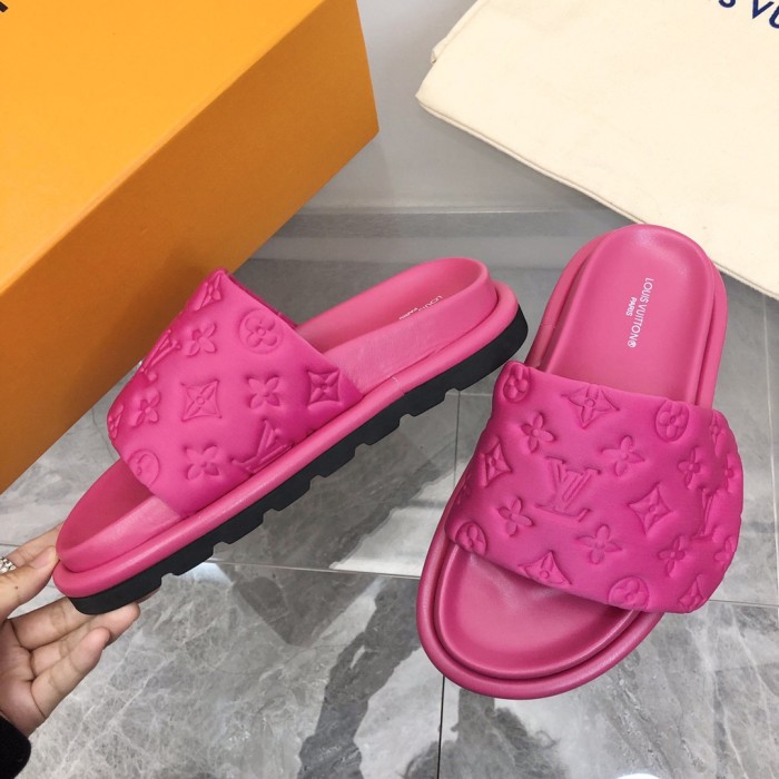 Louis Vuitton Pool Pillow Flat Comfort Slippers Size 36-41 9-Color