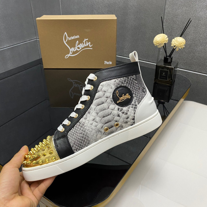 Christian Louboutin Lou Spikes High-Top Sneaker Size 36-46 10-Color