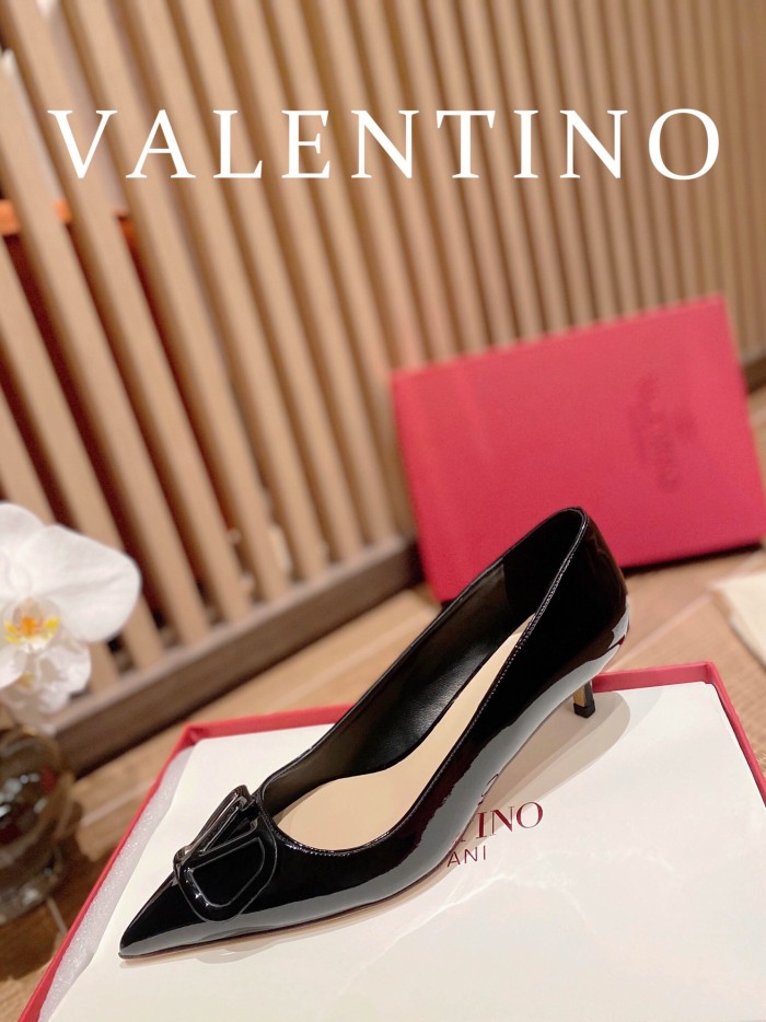 Valentino Vlogo Signature Patent Leather Slingback Pumps Size 35-41 4-Color