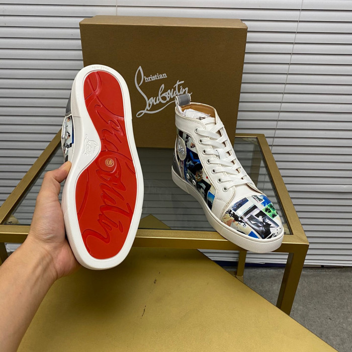 Christian Louboutin Fun Louis High-Top Sneaker Size 36-46 4-Color