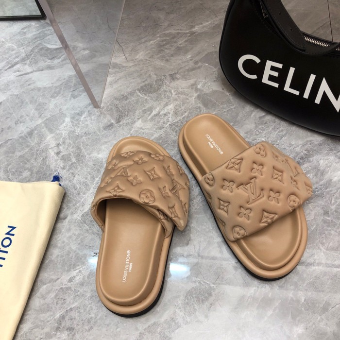 Louis Vuitton Pool Pillow Flat Comfort Slippers Size 36-41 9-Color