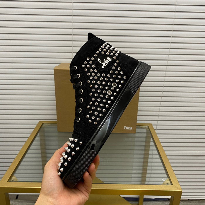 Christian Louboutin Louis Spikes High-Top Sneaker Size 36-46 10-Color