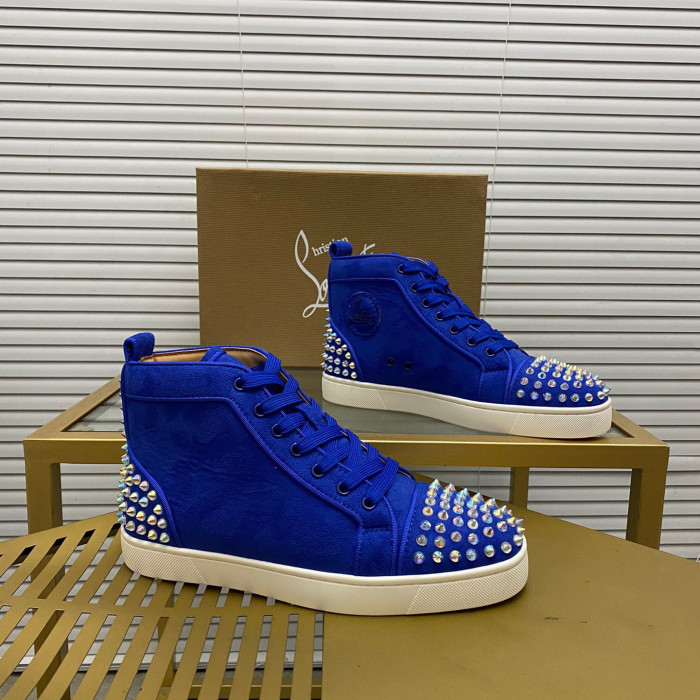 Christian Louboutin Louis Spikes High-Top Sneaker Size 36-46 5-Color