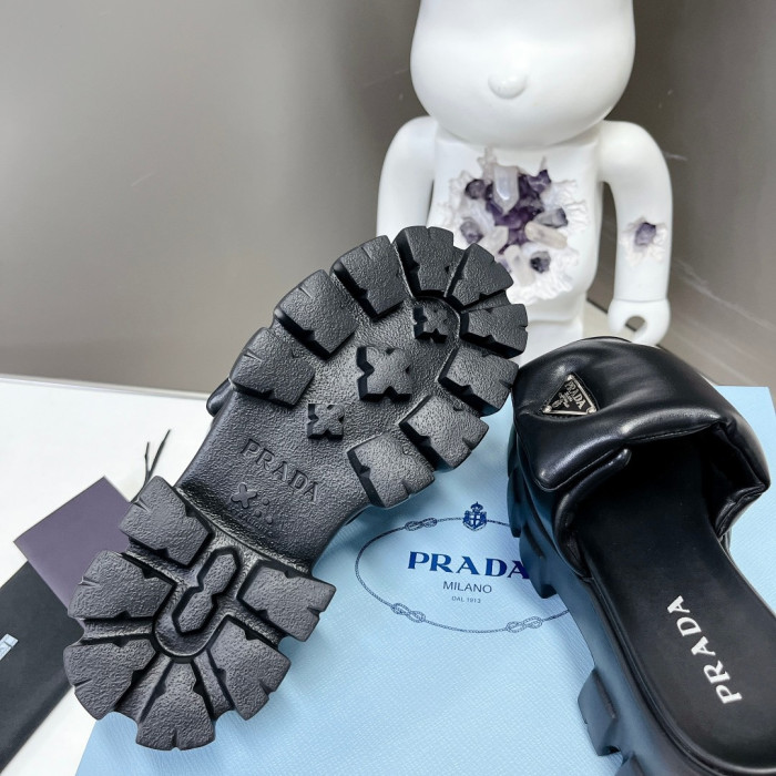 Prada Soft Padded Leather Slippers Size 35-41 2-Color
