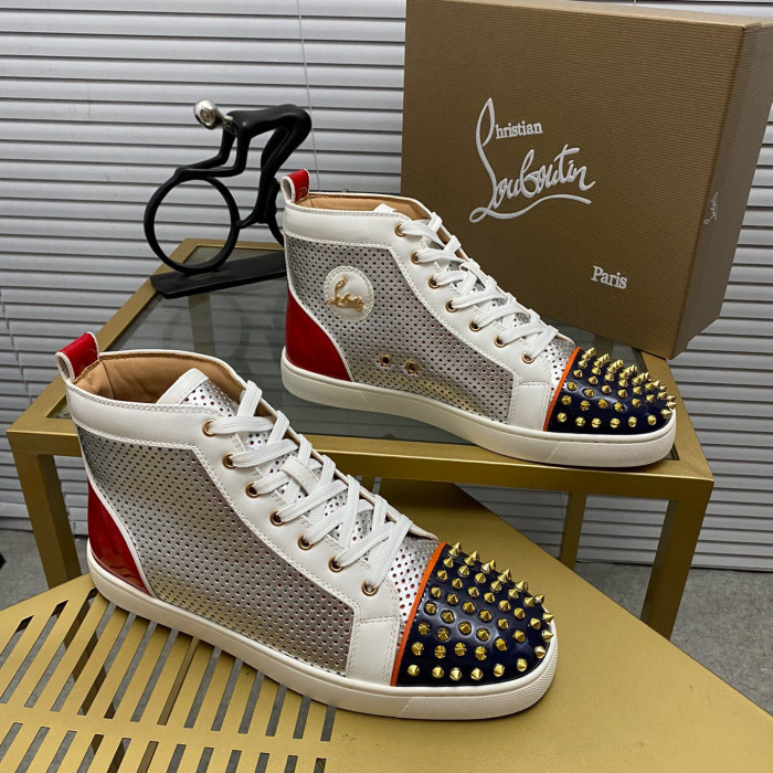 Christian Louboutin Lou Spikes High-Top Sneaker Size 36-46 10-Color