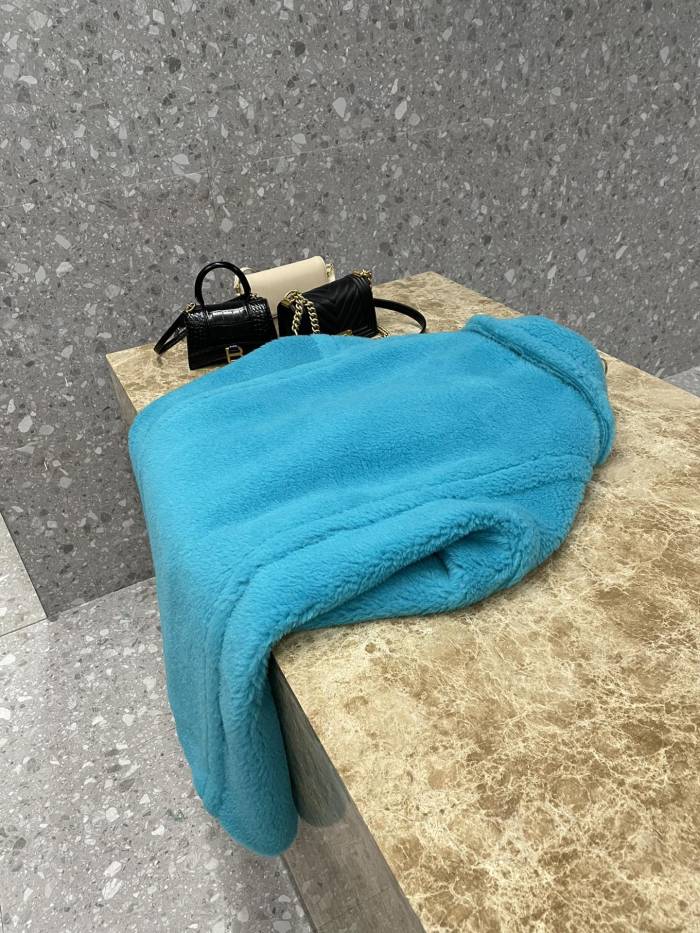Max Mara Teddy Long Coat Green Biue Size XS-M