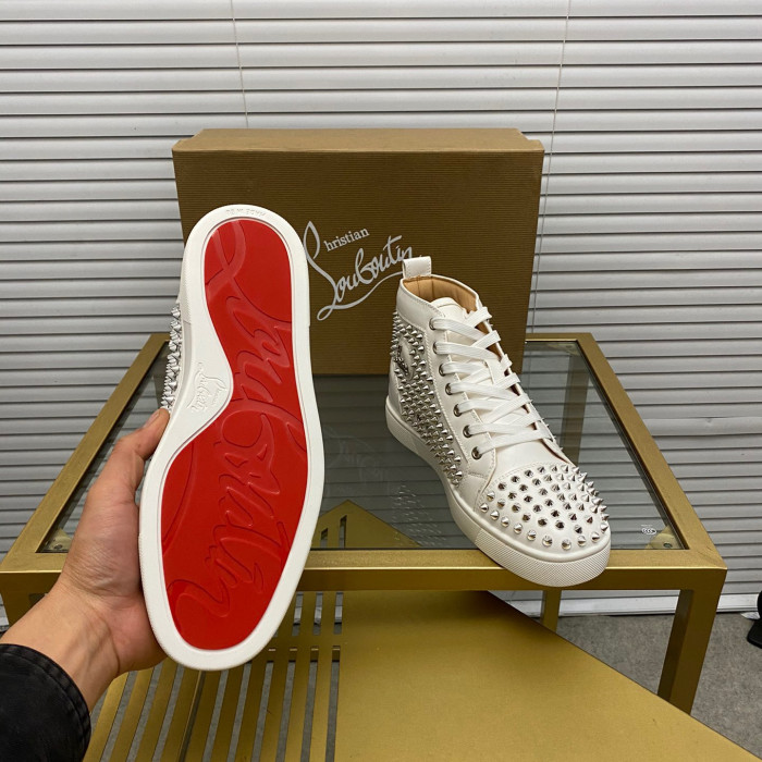 Christian Louboutin Louis Spikes High-Top Sneaker Size 36-46 10-Color