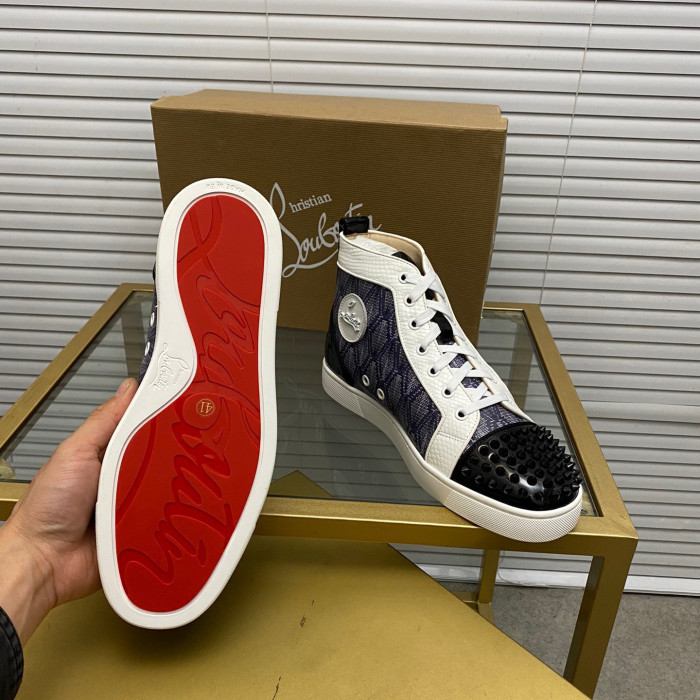 Christian Louboutin Lou Spikes High-Top Sneaker Size 36-46 9-Color