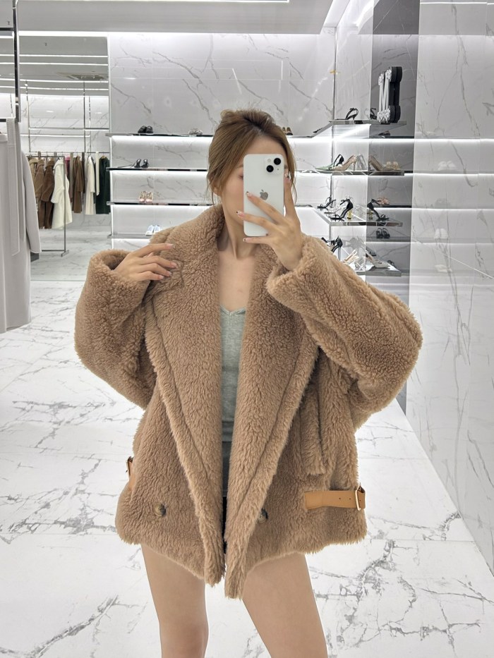 Max Mara Teddy Cristin Short Coat Size 36-40