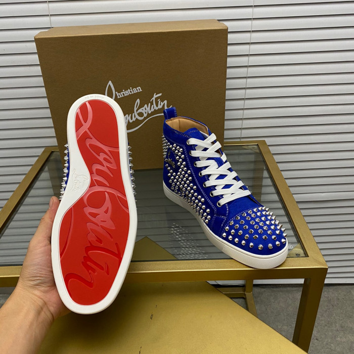 Christian Louboutin Louis Spikes High-Top Sneaker Size 36-46 10-Color