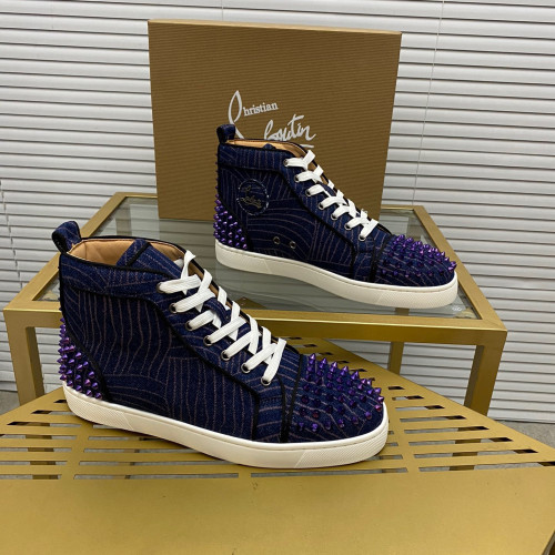 Christian Louboutin Louis Spikes High-Top Sneaker Size 36-46 5-Color