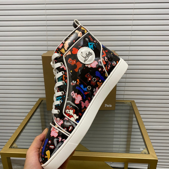 Christian Louboutin Fun Louis High-Top Sneaker Size 36-46 4-Color