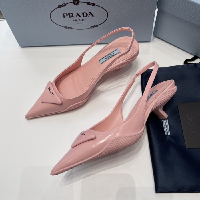 Prada Soft Padded Leather Slingback Pumps Size 35-41 4-Color