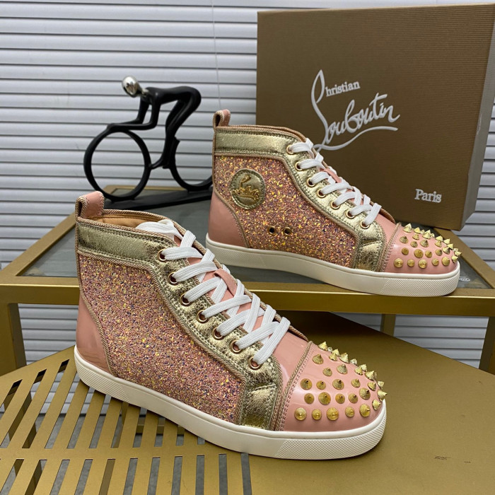 Christian Louboutin Lou Spikes High-Top Sneaker Size 36-46 10-Color