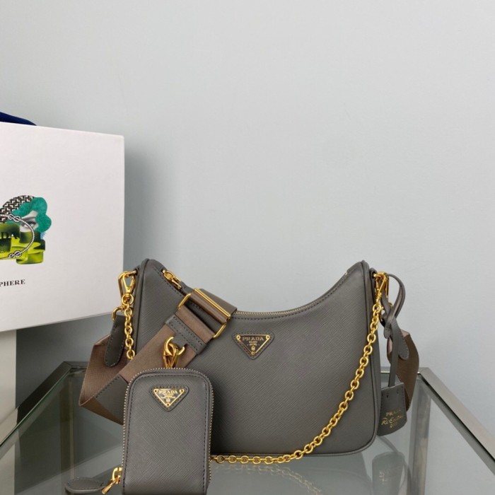 Prada 1BH204 Redition 2005 Women Bags Leather 22*18*6cm