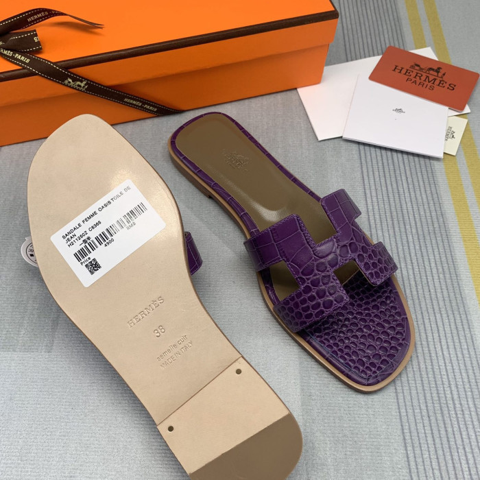 Hermes Oran Slippers Size 35-41 12-Color