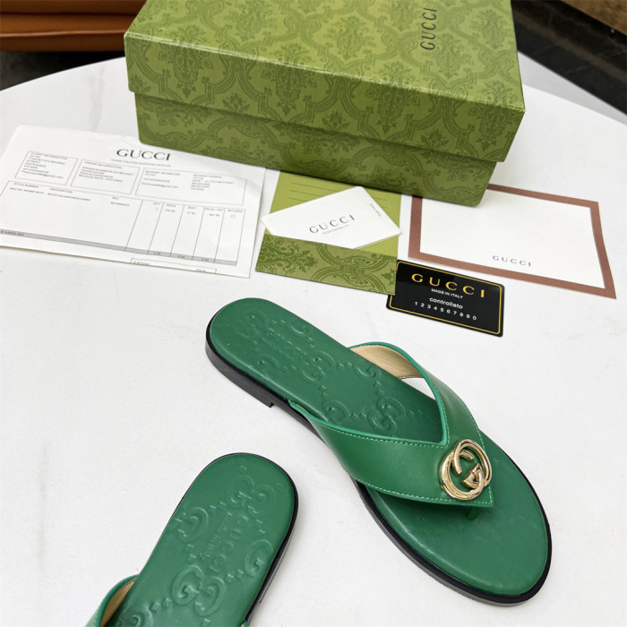 Gucci Interlocking G thong Sandal Slippers Size 36-41 5-Color
