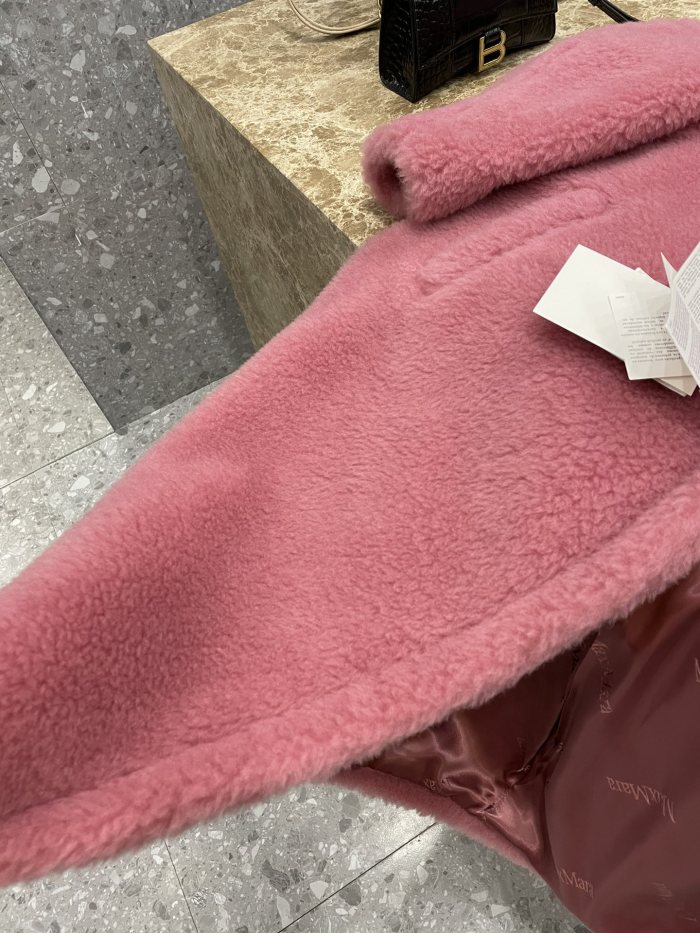 Max Mara Teddy Long Coat Pink Size XS-M