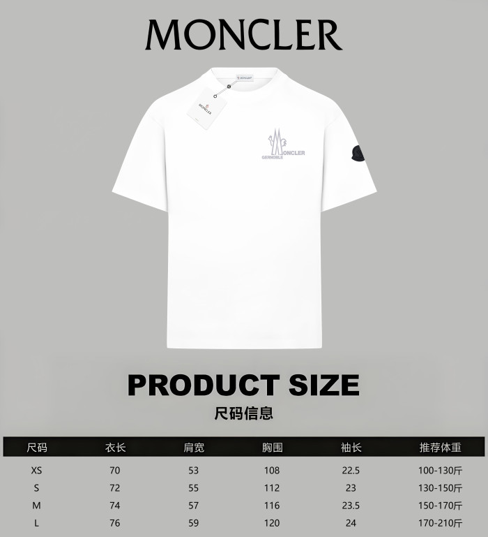 Moncler Unisex T Shirt XS-L 2-Color