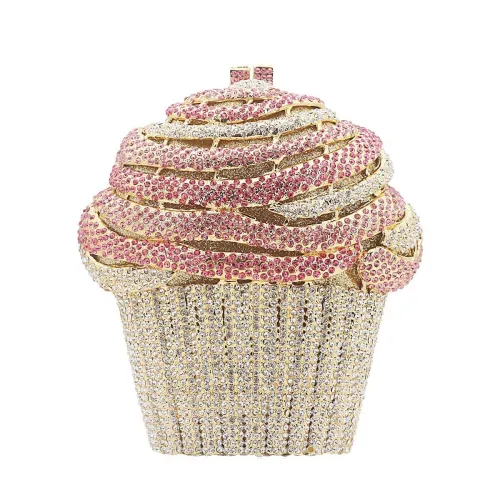 Women Cupcake Icecream Crystal Evening Bag Luxury Rhinestone Clutch