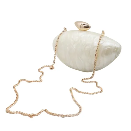 Shell Pearlescent Acrylic Clutch