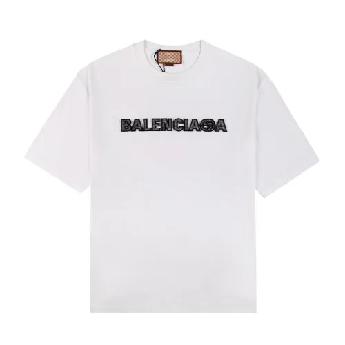 目を惹くカラーバレンシアガ×グッチ 偽物 ブラックロゴ★ホワイトTシャツ guv81493
