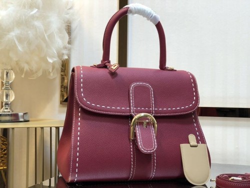 希少色【デルボー スーパーコピー】ブリヨン Ivoryステッチ ミディアムハンドバッグ Dei26018