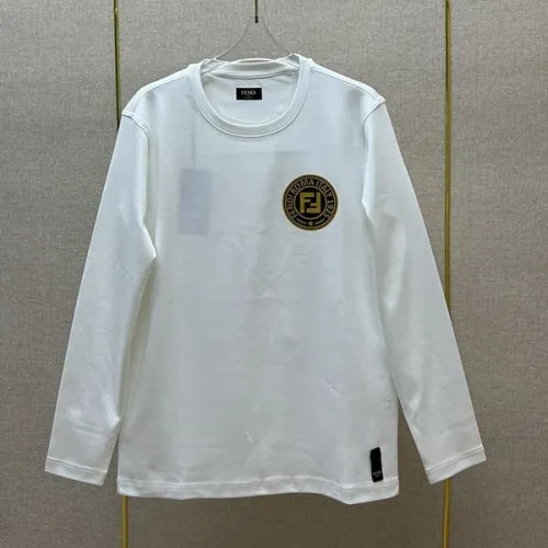 入手困難フェンディ アジュール刺繍FF 長袖クルーネック Tシャツ 偽物 2色 fee86210