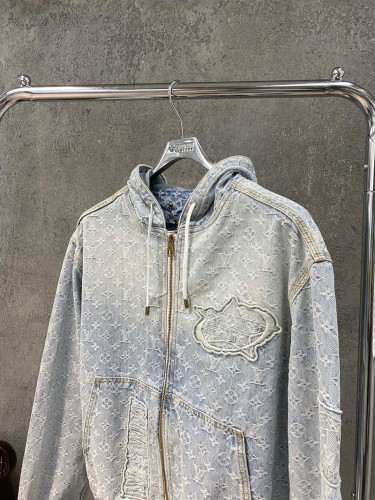 お早めに ​ルイヴィトン デニムジャケット 偽物 LV×NBA ジップスルーフーディ 1A8WTS