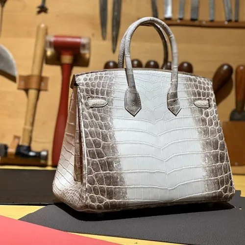 希少色 エルメス バーキン30 クロコダイル ヒマラヤ 偽物 シルバー金具 erp08775