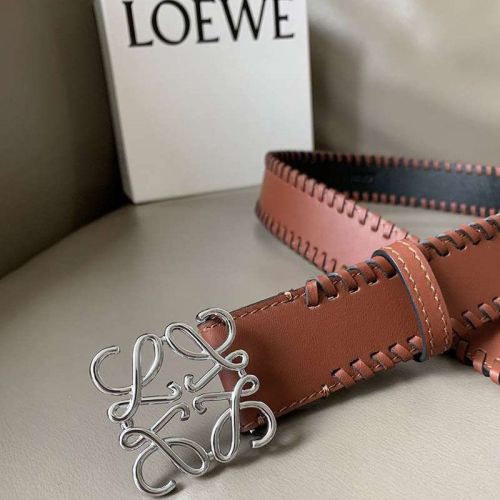 希少色【人気商品】【ロエベ】ブレイデッドアナグラムベルトコピーN級品 4.0cm lob38585