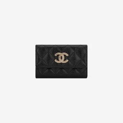 完売間近★送料無料【CHANEL】フラップ カードホルダー ブラック
