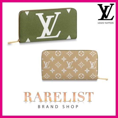 LOUIS VUITTON モノグラム ジャイアント ジッピーウォレット ラウンドファスナー長財布 カーキ