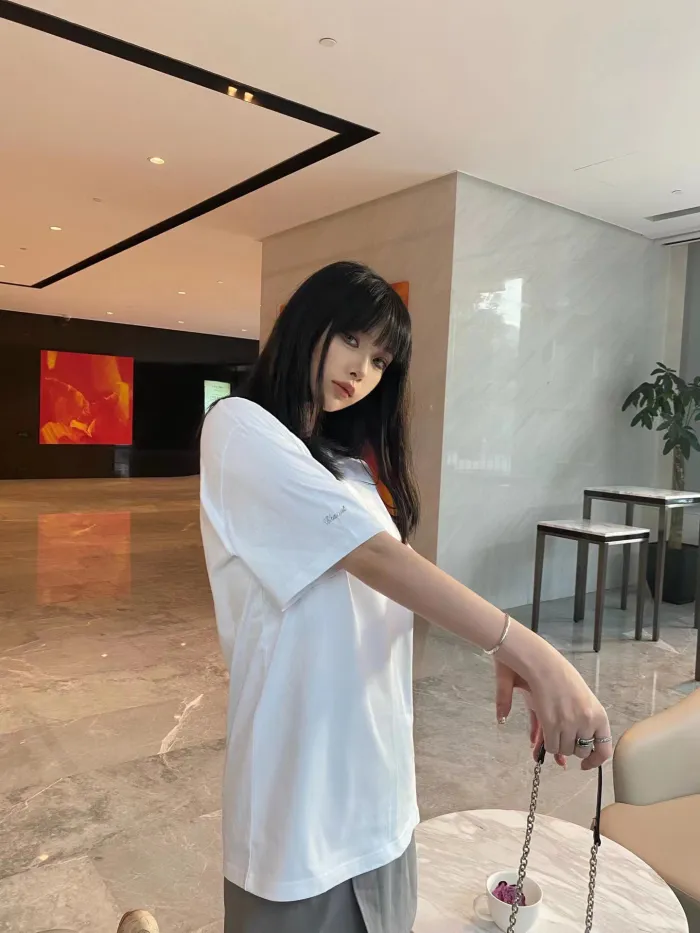 CHANEL /シャネル22 ssシルバー金属コード刺繍半袖Tシャツ
