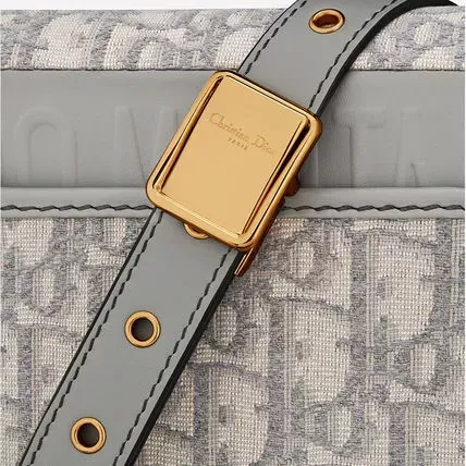 バーガンディーのDior Oblique(ディオール オブリーク) モチーフが刺繍されたキャンバス製 Saddle(サドル) バッグ