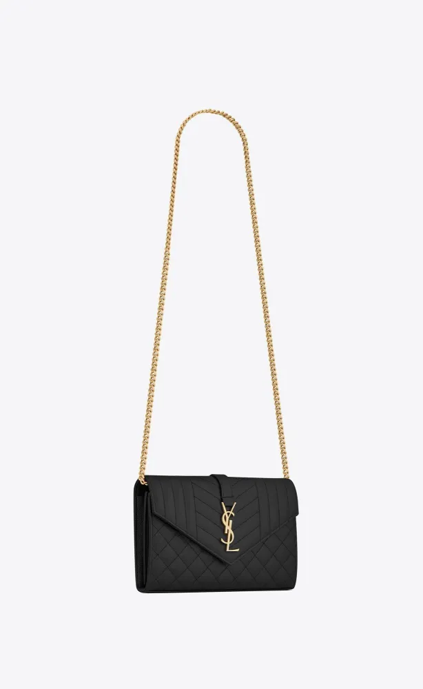 MONOGRAMMIXMATELASSグレインエンボスレザーチェーンウォレット